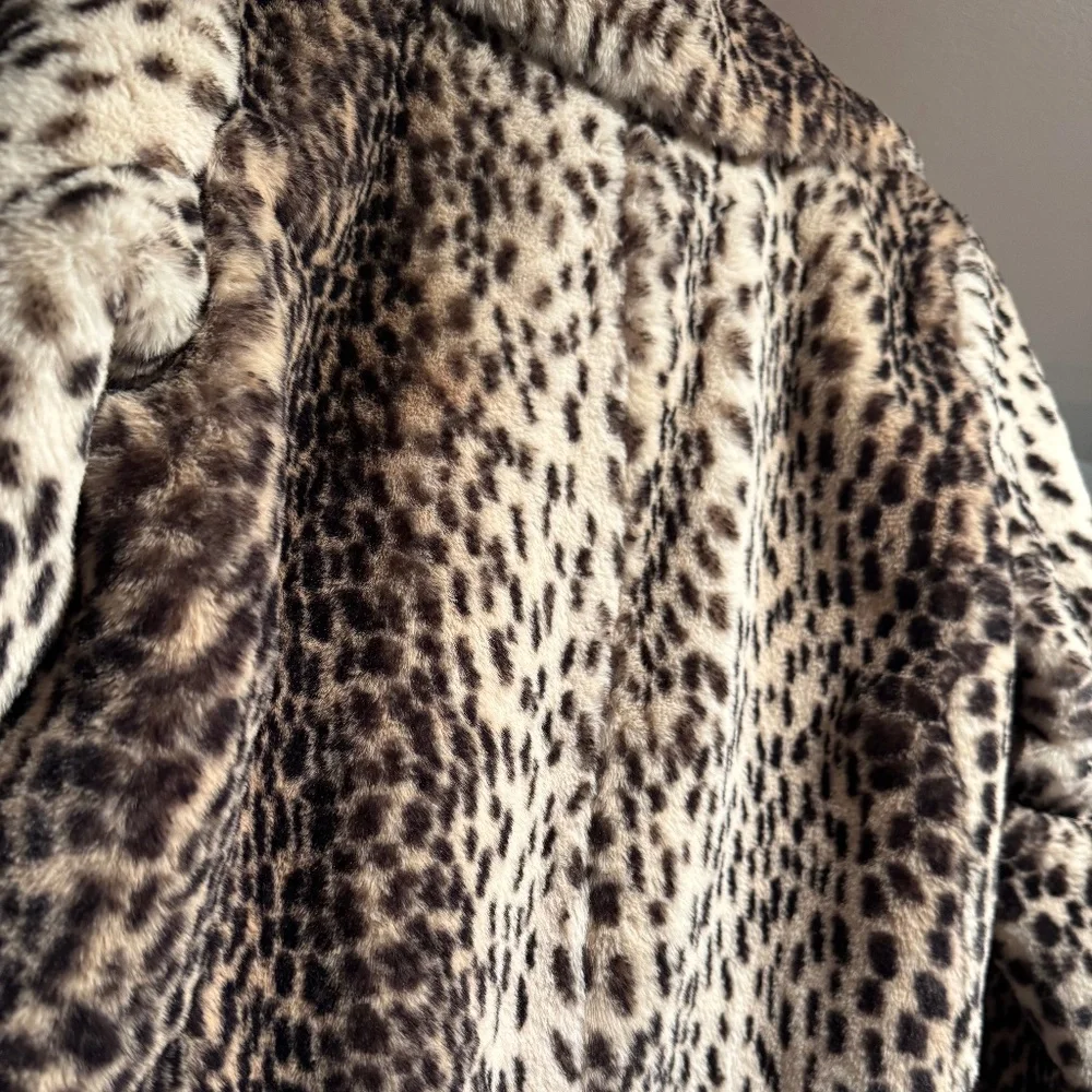 Anthropologie Plush Fur Animal Print Coat xs/small - Picture 11 of 13